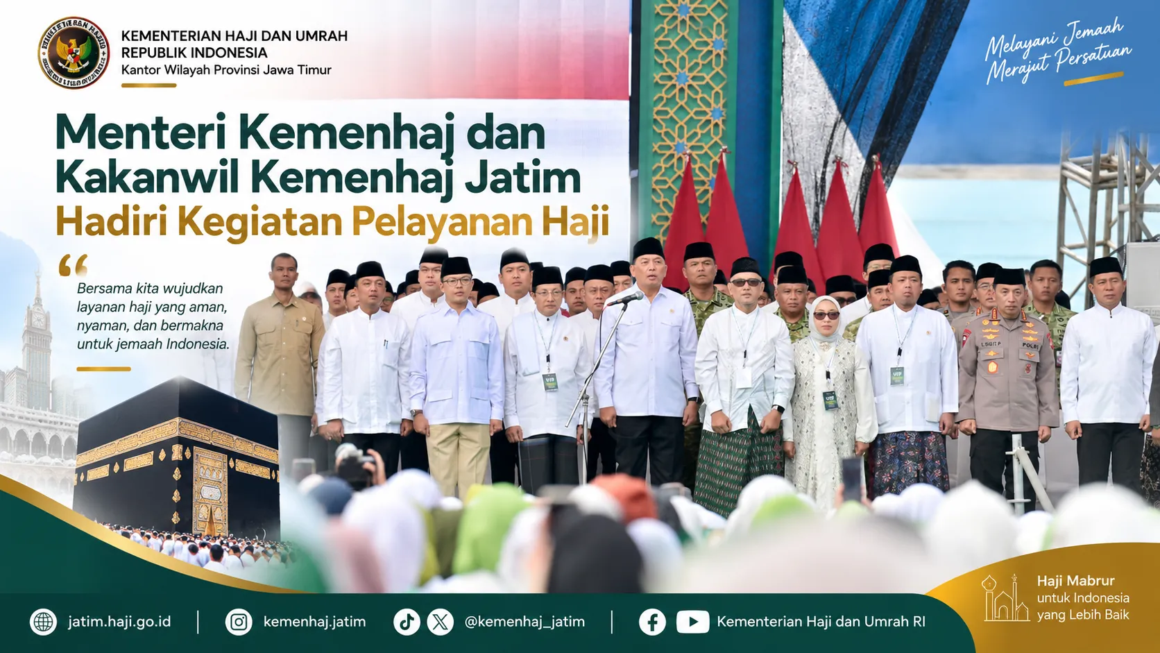 Menteri Kemenhaj dan Kakanwil Kemenhaj Jatim Hadiri Kegiatan Pelayanan Haji